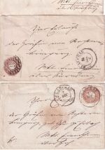 Sachsen/Bayern - 3 Ngr. Wappen 3 Briefe v. Glauchau m. versch. Leitwegsangaben
