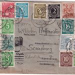 All.Bes./Währungsreform - Weimar 5.7.48 Brief/Zehnfachfrankatur n. Sonneberg