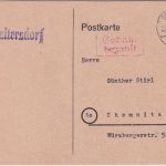 All.Bes. - Waltersdorf Innendienst-/Aushilfs-L1 Karte Creussen Chemnitz 23.9.45