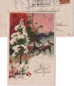 DR - Hachelbich ü. Sondershausen Landpost-Ra2 Neujahrskarte n. Rohnstedt 1937