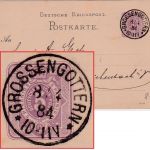 DR - Grossengottern 8/4 84 kl. K1 5 Pfg. Ganzsache n. Reichenbach