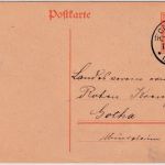 DR - Catterfeld (HZGTH. Gotha) 15.11.16 KOS Ganzsache n. Gotha