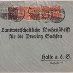 DR-Infla - 4x5+30 M. Posthorn Perfin "EM" Brief Friedrichswerth - Halle 1923
