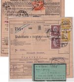 DR - 2x80+2x50 Pfg. Hindenburg Paketkarte n. FRANKREICH Suhl - Haguenau 1933
