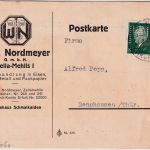 DR - 8 Pfg. Ebert Perfin "WN" Firmenkarte Zella-Mehlis - Benshausen 1931