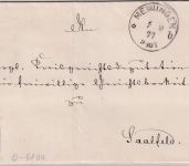 DR - Meiningen 1877 Frei lt. Avers No.1 H.St.Minist. Dienstbrief n. Saalfeld