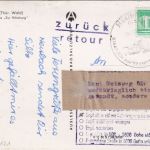 Thüringen - Heubach Gasthaus sw-AK Hinweiszettel/Rücksendung 1983