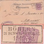 DR - Böhlen i. Schwb. Rudolst. 15/12 Ra3 Ganzsache n. Mittenwald