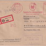 DDR - Gera 1953 84 Pfg AFS "Dt. Versicherungs-Anstalt" Einschreibebrief + Retour