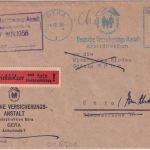 DDR - Gera 1956 10 Pfg AFS "Dt. Versicherungs-Anstalt" Ortsbrief Retour