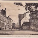 Thüringen - Gera Postamt Gewerbebank etc. sw-Foto-AK gelaufen 1957