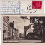Thüringen - Gera Postamt Gewerbebank etc. sw-Foto-AK gelaufen 1958