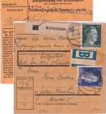 DR - 50+25 Pfg. AH Wertpaketkarte/Beutelstück Wolfratshausen 1943 Erst.vermerk