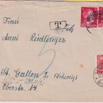 DR - 2x12 Pfg. AH Zensurbrief i.d. SCHWEIZ Wolfratshausen 1942 - Nachporto