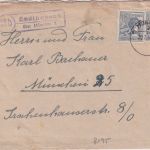 All.Bes. - (13b) Endlhausen ü. München 3 Landpost-Ra2 Brief n. München 1948