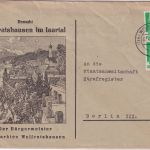 Bizone - 2x10 Pfg. Bauten illustr. Brief (Bürgermeister) Wolfratshausen 1951