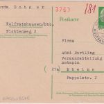 BRD - (13b) Gartenberg ü. Wolfratshausen Poststelle I Ganzsache n. Rheine 1958