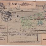 DR - 50+30 Pfg. Germania Paketkarte i.d. SCHWEIZ Selbstbucher Leipzig 4 1910