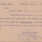 DR - 5 Pfg. Schiller Perfin "RS" Ortskarte Leipzig 1928