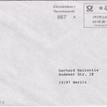 BRD - Leipzig 2.2.96 ABAS-Einschreibebrief n. Berlin + Aufg.schein/Quittung