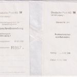 BRD - Leipzig 2.2.96 ABAS-Einschreibebrief n. Berlin + Aufg.schein/Quittung