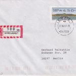 DDR - 450 Pfg. ATM Einschreibebrief n. Berlin 27.6.97 + Aufg.schein/Quittung