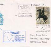 BRD - 70 Pfg. Liebermann Randstück/Bogennummer Luftpostbrief n. SEYCHELLEN 1979