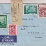 Argentinien - 20 P. Freimarke u.a. Luftpost-Eilbrief Buenos Aires - München 1963