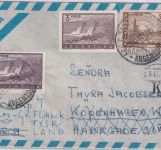 Argentinien - 2x3+5 P. Freimarken Luftpostbrief n. DÄNEMARK 1961 Weiterleitung