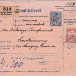 Ungarn/Slowakei - 10 F. Paketkarte + Zusatz Rozsnyo - Szentsimony 1918