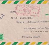 Brasilien - 4,4 Cr. Postfreistempel Luftpostbrief Sao Paulo - Weidenberg 1962