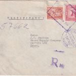 Bolivien - 3,70 B. Revolution +10 C. Zwangszuschlag Einschreibebrief La Paz 1948