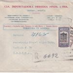 Bolivien - 100 Bs./2 Bs. Halbierung u.a. Einschreibebrief Potosi - Oruro 1958