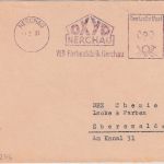 DDR - Nerchau 1955 20 Pfg. AFS VEB Farbenfabrik Brief n. Eberswalde