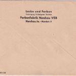 DDR - Nerchau 1955 20 Pfg. AFS VEB Farbenfabrik Brief n. Eberswalde