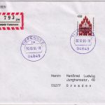 BRD - 450 Pfg. SWK Einschreibebrief Tiefensee - Dresden 1995