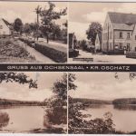 Sachsen - Ochsensaal Gasthaus Dorfstraße etc. sw-Mehrbild-AK gelaufen ca. 1966