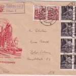 DDR - 8x1+2x8 Pfg. 5JPlan Brief Landpost-Ra2 Kiebitz-Töllschütz ü. Döbeln 2 1953