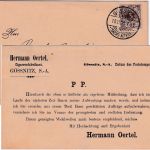 DR - 3 Pfg. K/A Drucksachenkarte/Reiseavis Gössnitz - Eisenberg 1892