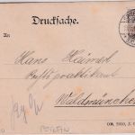 DR - 3 Pfg. Germania Perfin "S&S" Drucksachenkarte Spremberg - Waldmünchen 1908