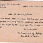 DR - 3 Pfg. Germania Perfin "S&S" Drucksachenkarte Spremberg - Waldmünchen 1908