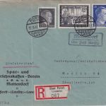 DR - Mattendorf ü. Forst (Lausitz) Landpost-Ra2 Einschreibebrief n. Berlin 1941