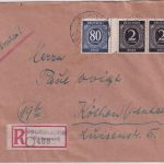 All.Bes. - Neuzauche ü. Cottbus Poststelle I Einschreibebrief n. Köthen 1947