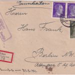DR - Missen ü. Calau (Nd. Lausitz) Landpost-Ra2 Einschreibebrief n. Berlin 1944
