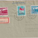 DDR - Cottbus 1958 apt. Tagesstempel Einschreibebrief n. Nürnberg