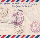 Peru - 3x50 C. Freimarken u.a. Luftpost-Einschreibebrief Lima - Leipzig 1950