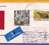 Penrhyn/Cook-Inseln - 35 C. Weihnachten .a. Luftpostbrief n. Frankfurt a/M. 1977