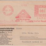 DR - Gross-Särchen 1937 3 Pfg. AFS "KAPAG Isolierbau" Drucksachenkarte