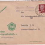 DDR - Großkoschen ü. Senftenberg Landpost-L2 Brief n. Leipzig 1952