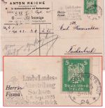 DR - 5 Pfg. Adler Perfin "ARD" Firmenkarte Dresden - Reichenbach 1925 Stempel !